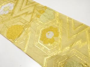 アンティーク　松皮菱に桐・菊模様織り出し袋帯（材料）